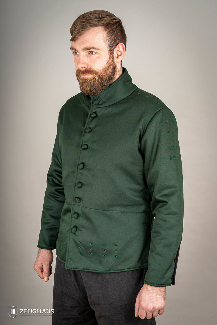 Jubón medieval algodón modelo Arming, color verde