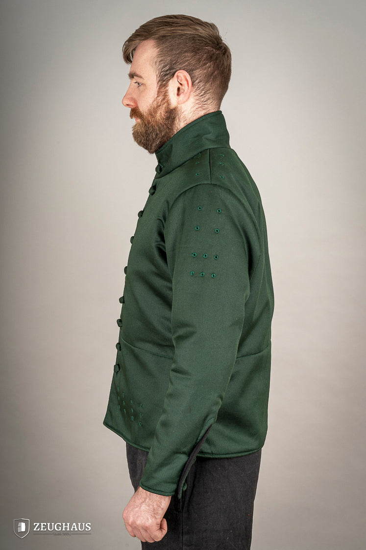 Jubón medieval algodón modelo Arming, color verde