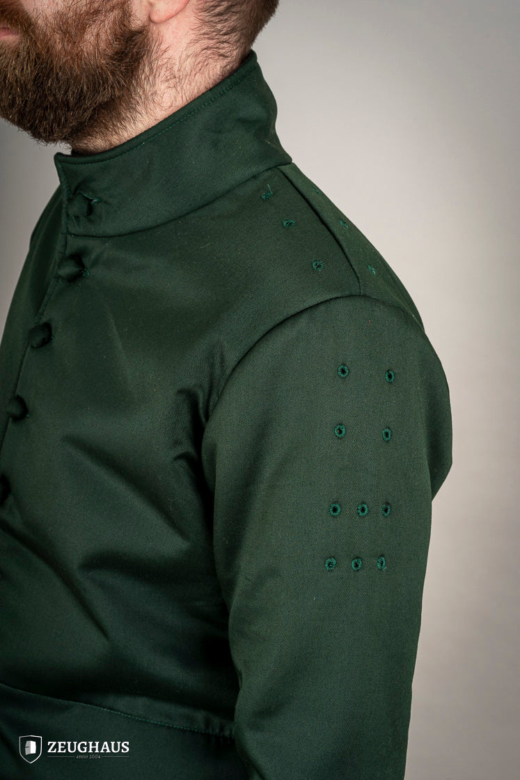 Jubón medieval algodón modelo Arming, color verde