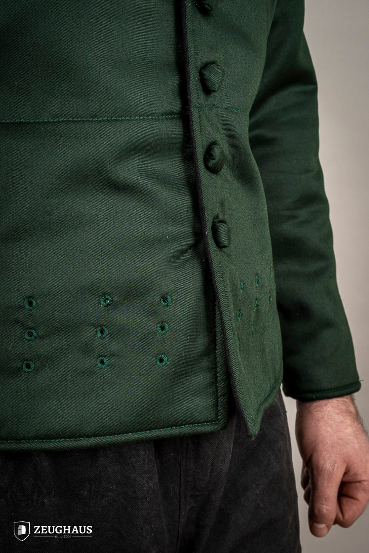 Jubón medieval algodón modelo Arming, color verde