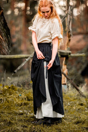 Falda medieval modelo Elise, negro-natural