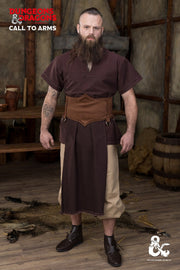 Cinturón medieval Bárbaro de piel, color marrón