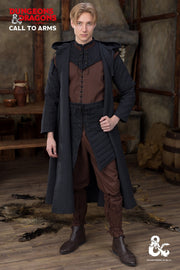 Abrigo medieval algodón modelo Ranger, negro