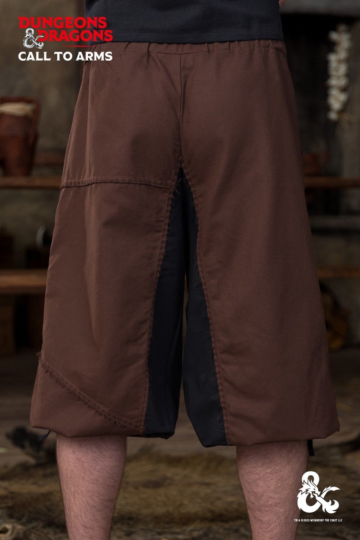 Pantalones medievales Bárbaros en algodón, color marrón-negro