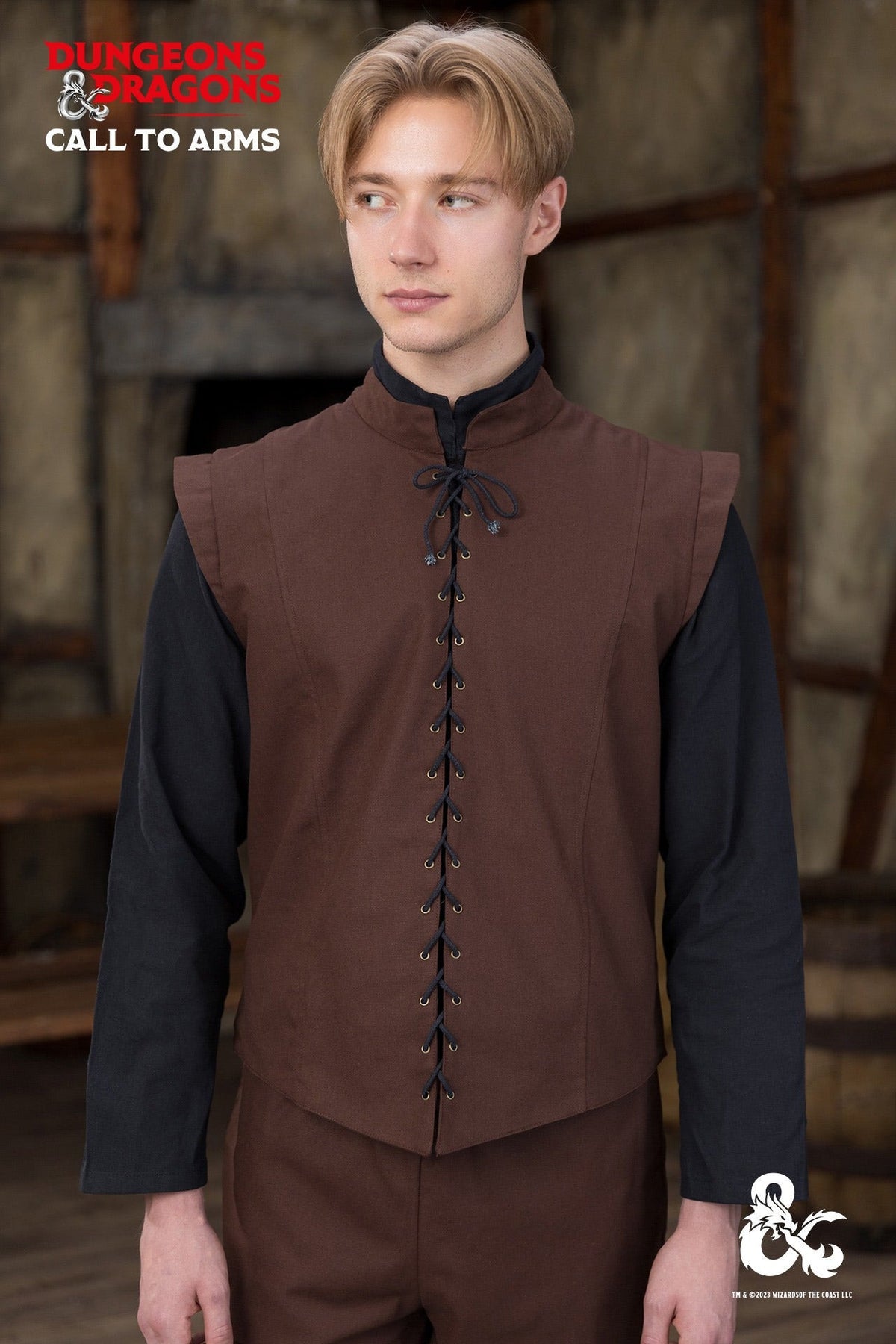 Chaleco medieval modelo Ranger, color marrón