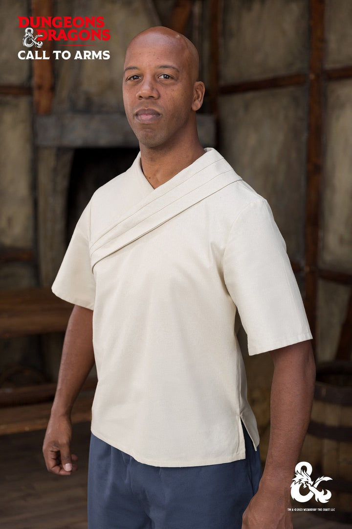 Camisa medieval de monje, color blanco natural