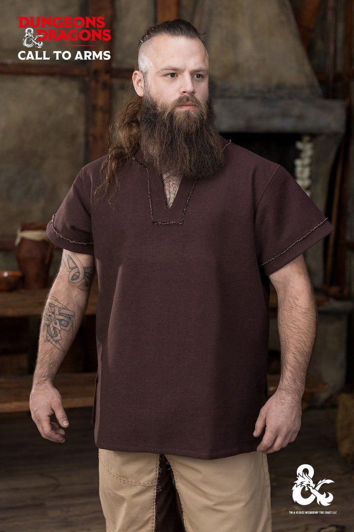 Camisa medieval Bárbara en algodón, color marrón