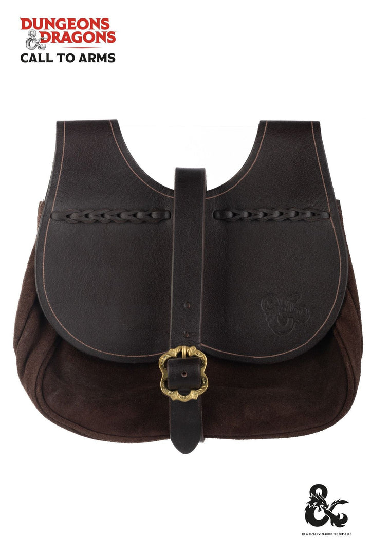 Bolso medieval en cuero modelo Kidney, color marrón