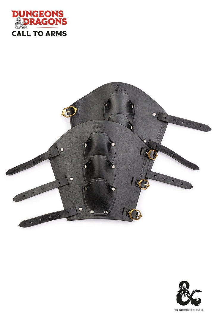 Brazalete medieval de luchador en cuero, color negro
