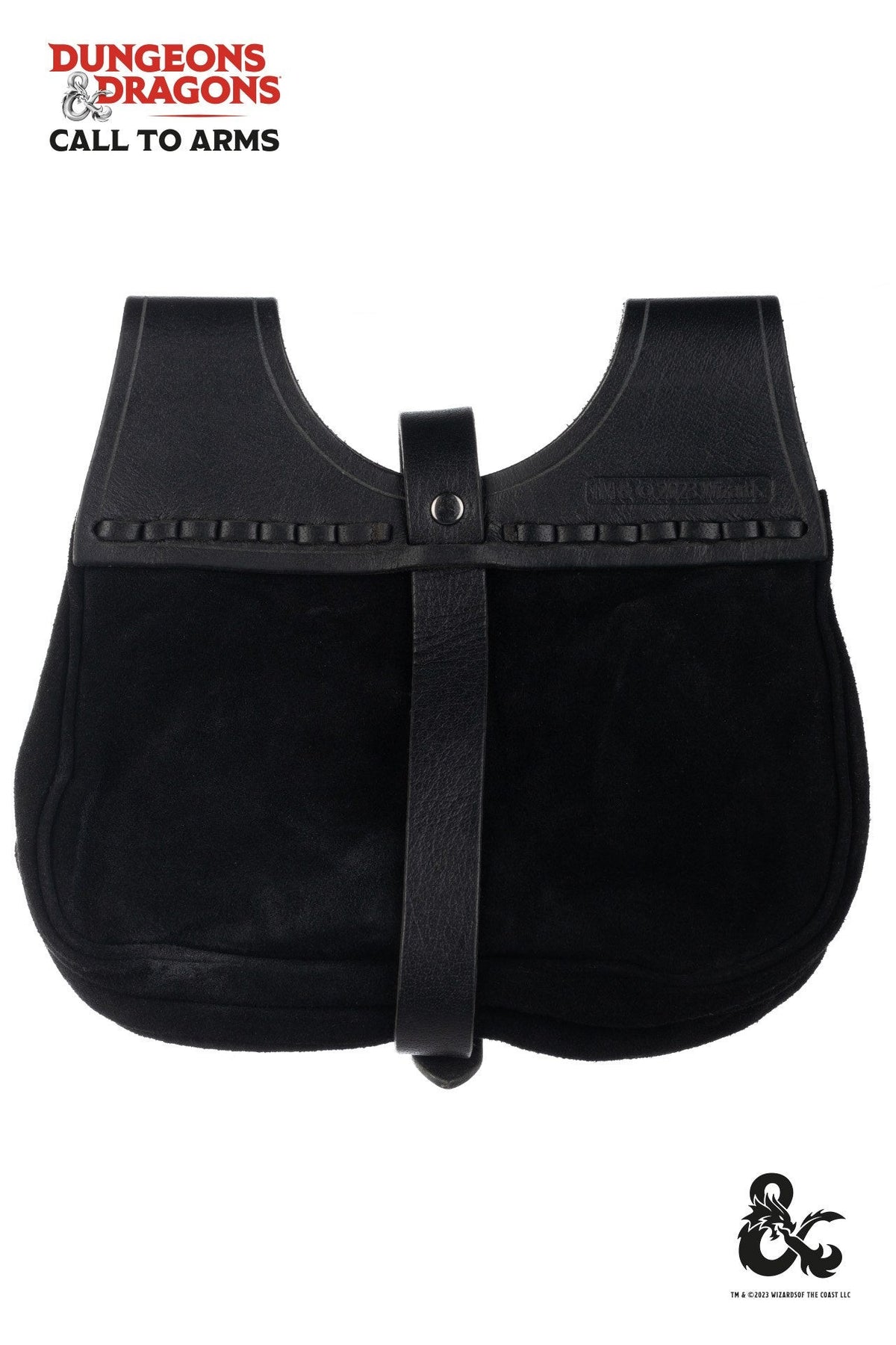 Bolso medieval en cuero modelo Kidney, color negro