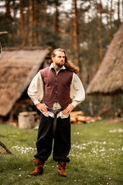 Chaleco medieval tejido a mano Irvin, marrón