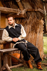 Chaleco medieval tejido a mano Irvin, negro