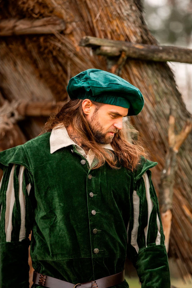 Parlota renacentista algodón verde, modelo Kurt