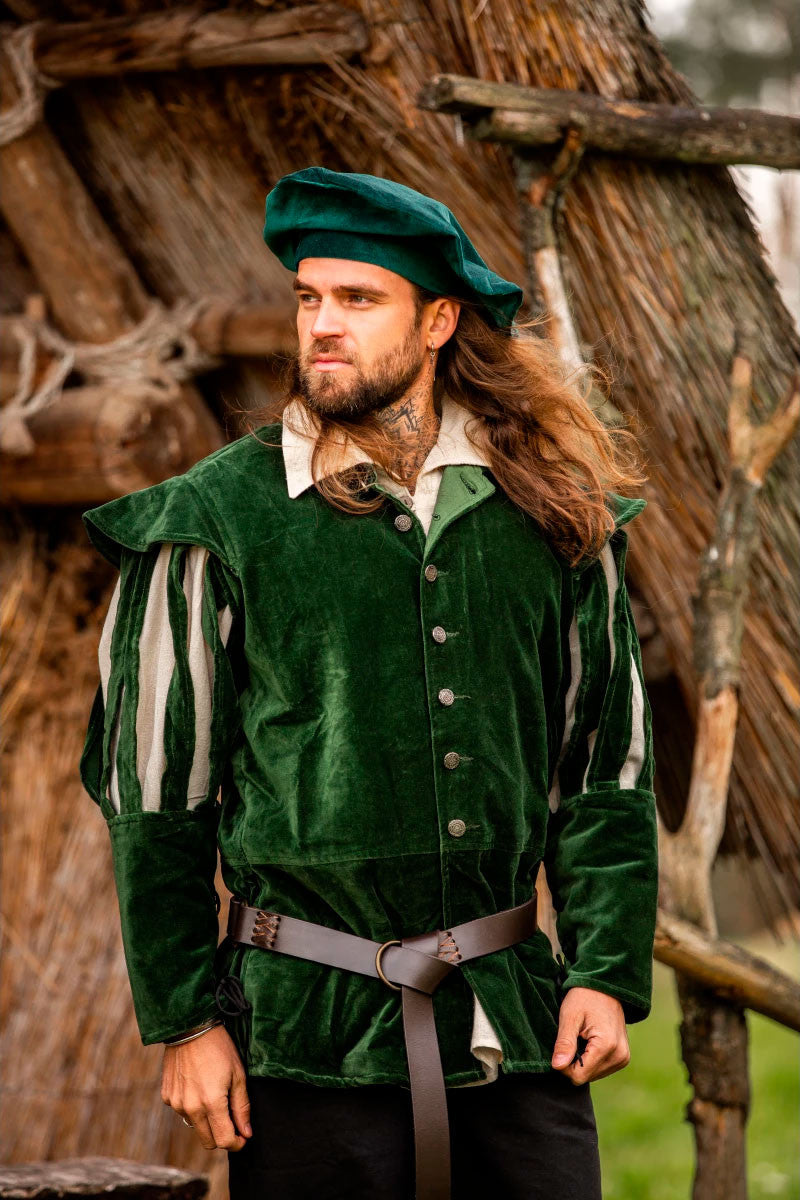 Parlota renacentista algodón verde, modelo Kurt
