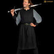 Tabardo medieval guerrero vikingo, negro