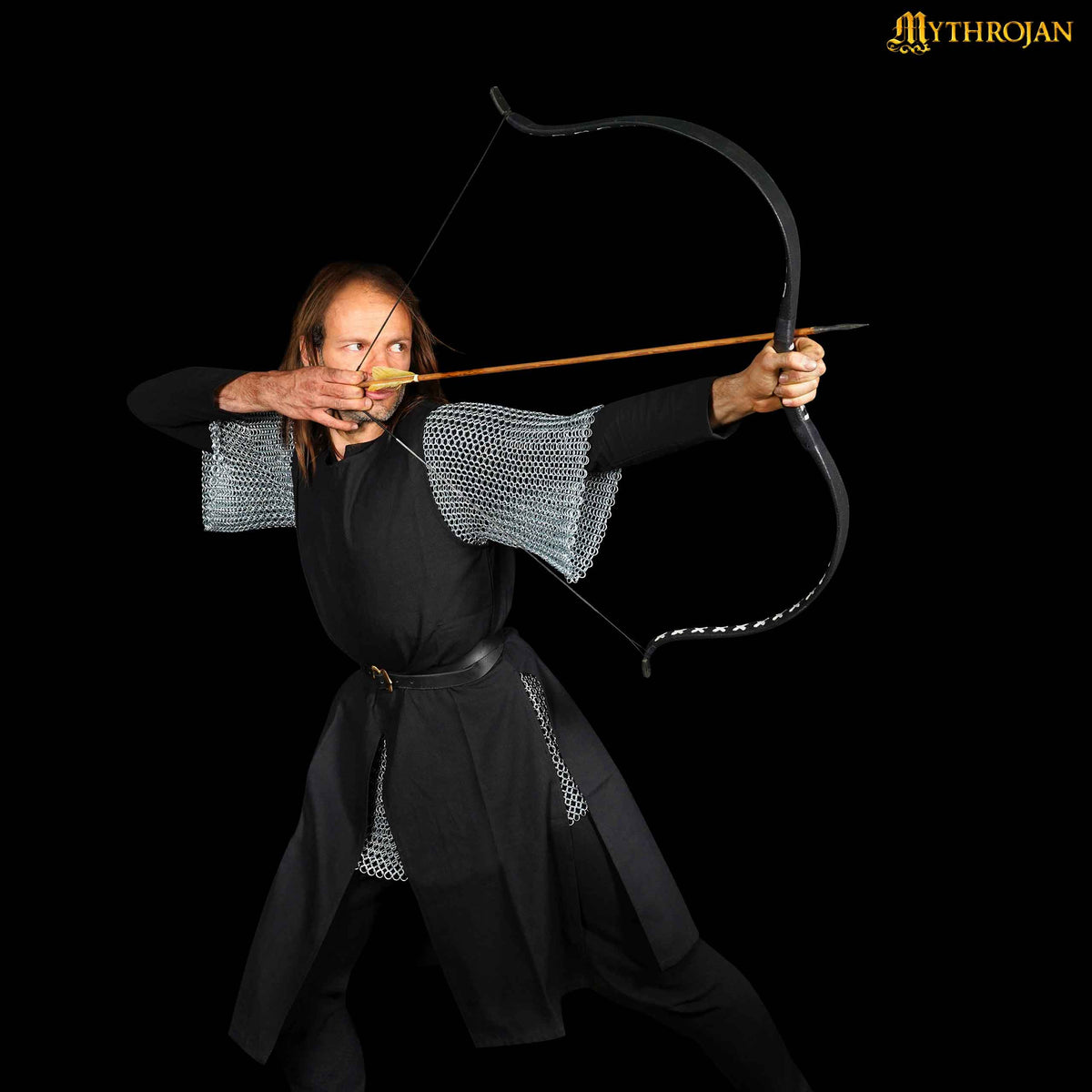 Tabardo medieval guerrero vikingo, negro