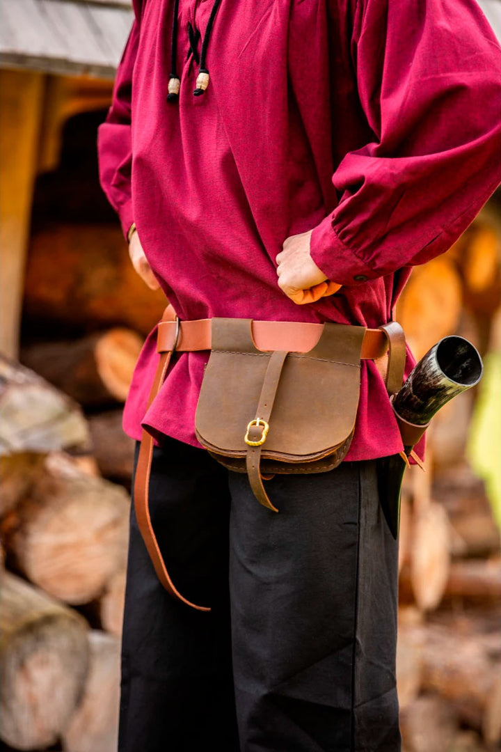 Bolso medieval de cuero modelo Udo, marrón