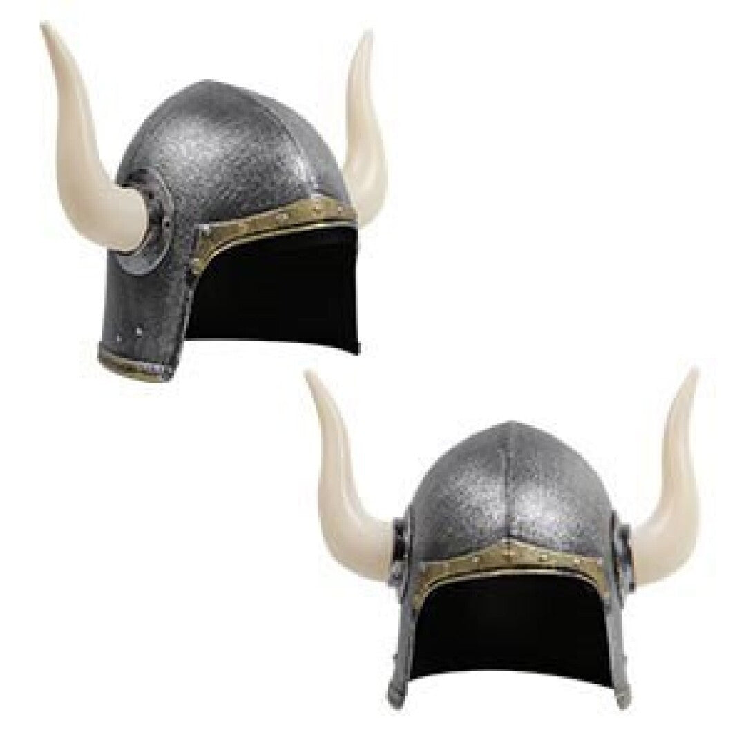 Casco vikingo con cuernos, de plástico para niños