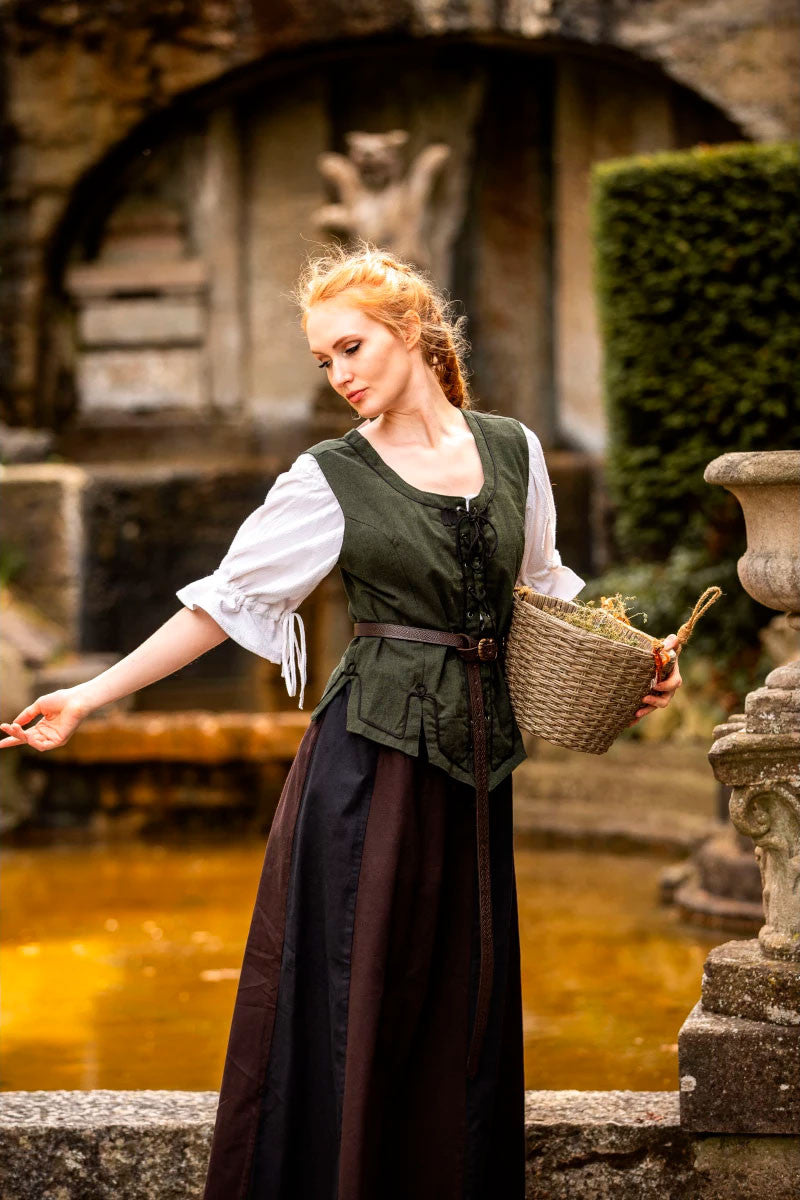 Chaleco medieval mujer modelo Selma, verde