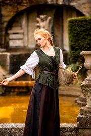 Chaleco medieval mujer modelo Selma, verde