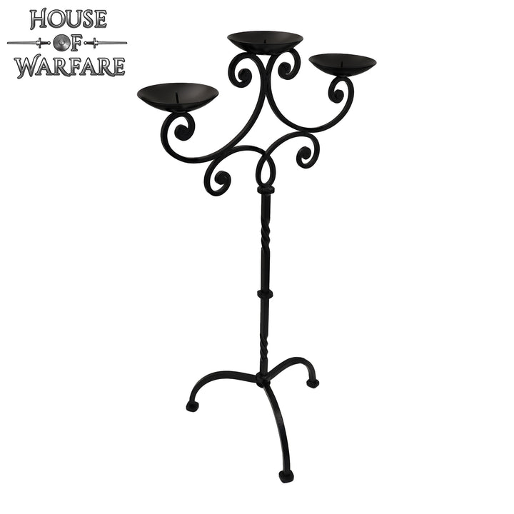 Candelabro de castillo medieval forjado a mano
