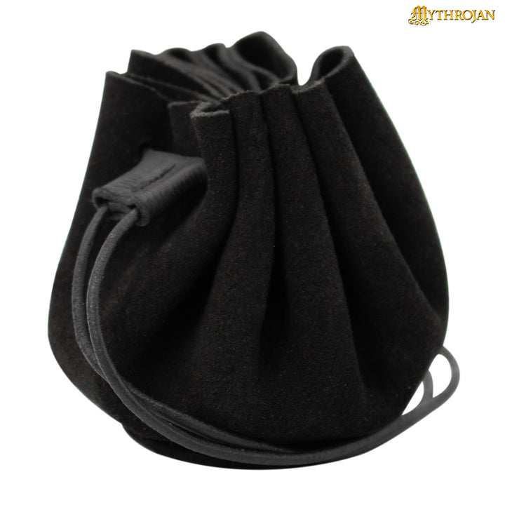 Bolsita medieval Renacentista para monedas cuero negro