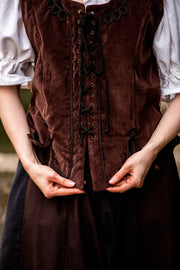 Corpiño medieval marrón