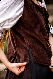 Corpiño medieval marrón