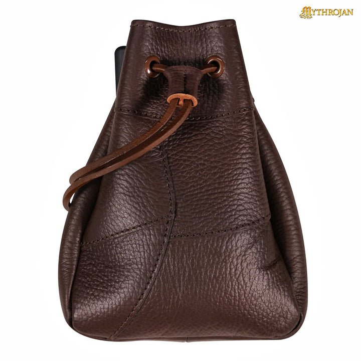 Bolsa medieval de cuerno marrón para cinturón (21,5 cm.)