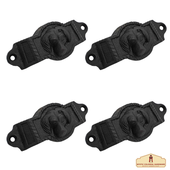 Pack 4 tiradores medievales hierro forjado estilo animal (9 cm.)