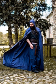 Capa medieval azul larga