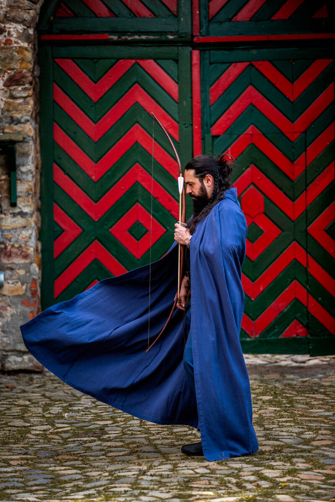 Capa medieval azul larga