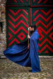 Capa medieval azul larga