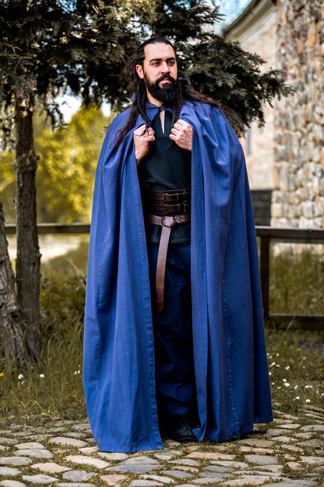 Capa medieval azul larga