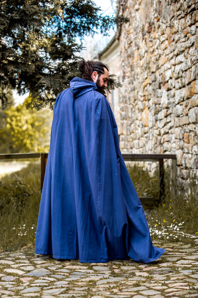 Capa medieval azul larga