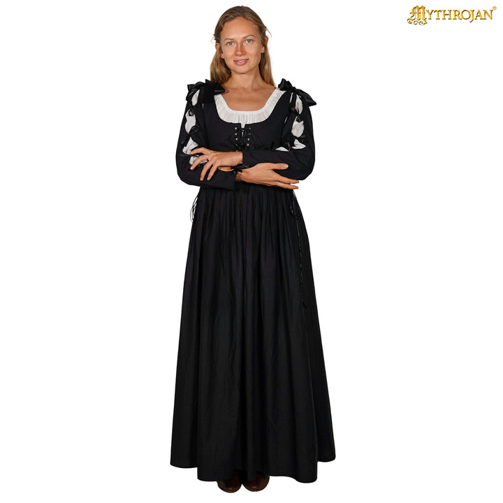 Vestido Renacentista medieval Irlandés, color negro