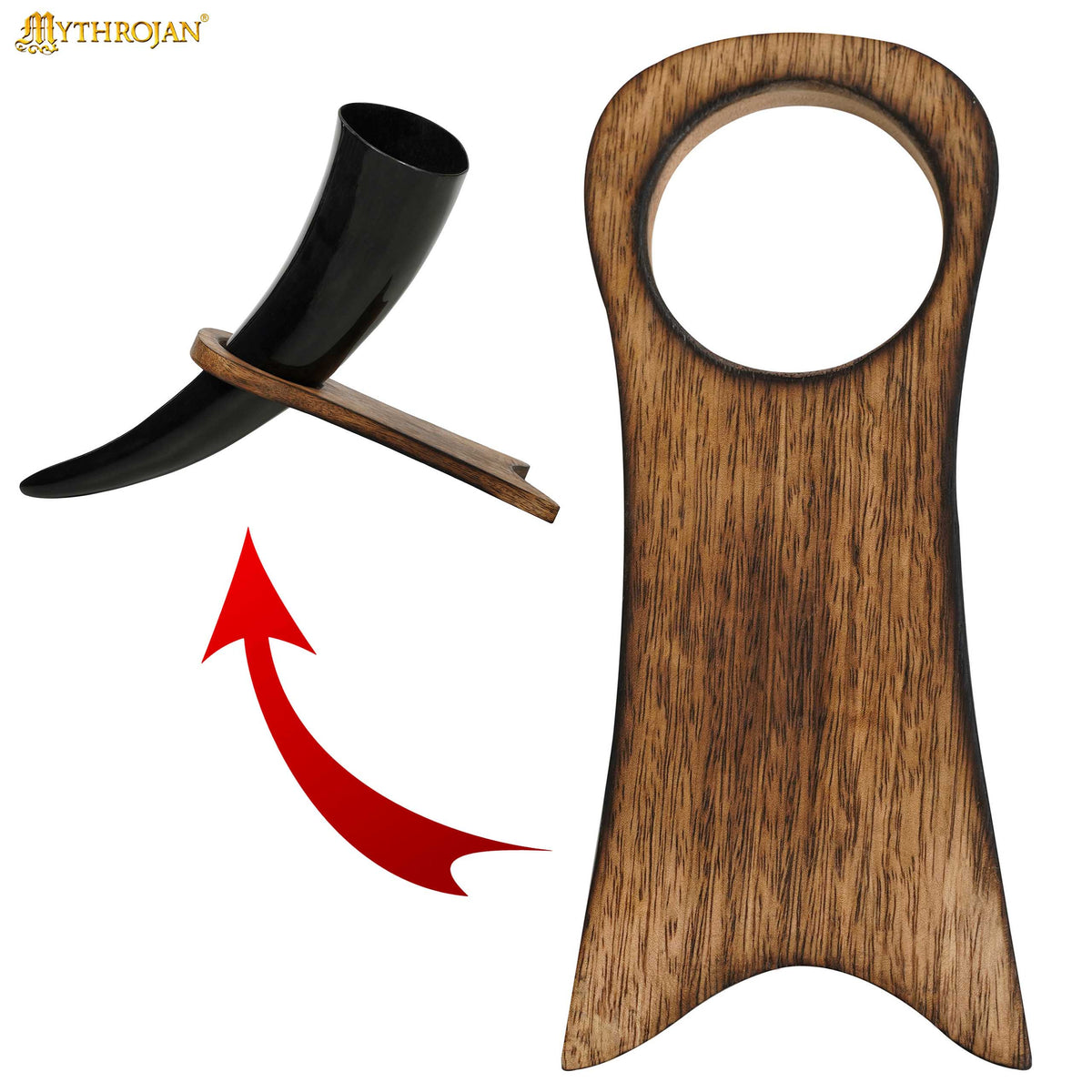Soporte para cuernos en madera (17,7 cm)
