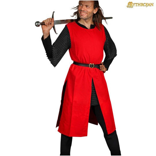 Tabardo medieval guerrero vikingo, rojo