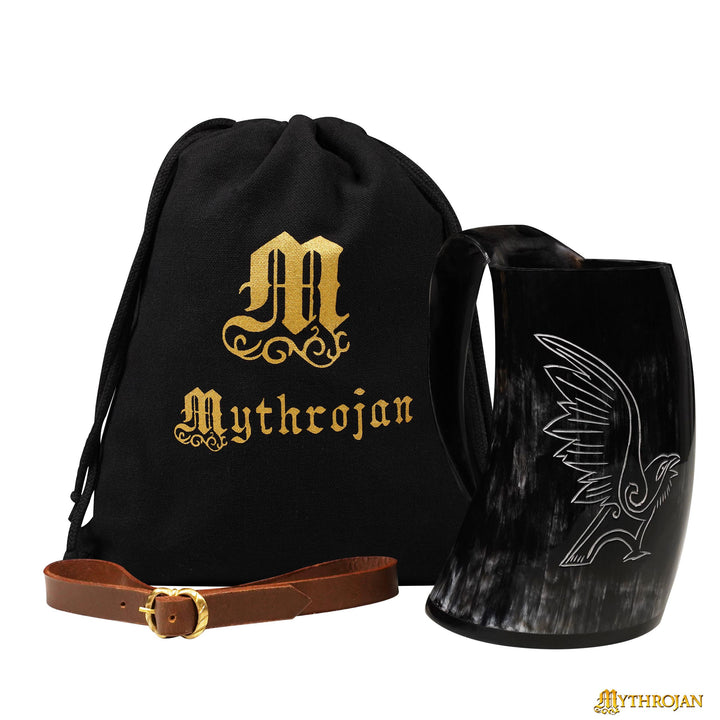 Jarra medieval para beber diseño cuervo (600 ml.)