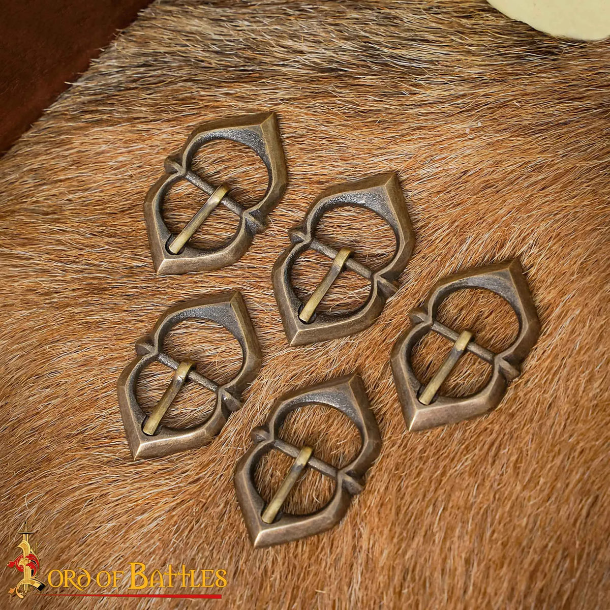 Set 5 hebillas envejecidas para correas de armaduras