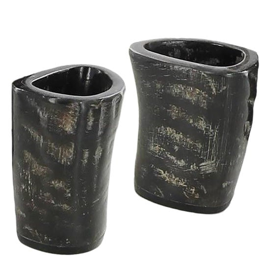 Set 2 vasos vikingos de cuerno búfalo para beber