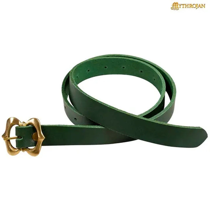 Cinturón medieval Renacentista en cuero, color verde