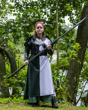 Tabardo medieval modelo Gilbert, color verde-crema