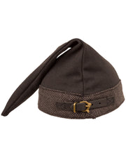 Gorro medieval algodón modelo Toki, color marrón oscuro