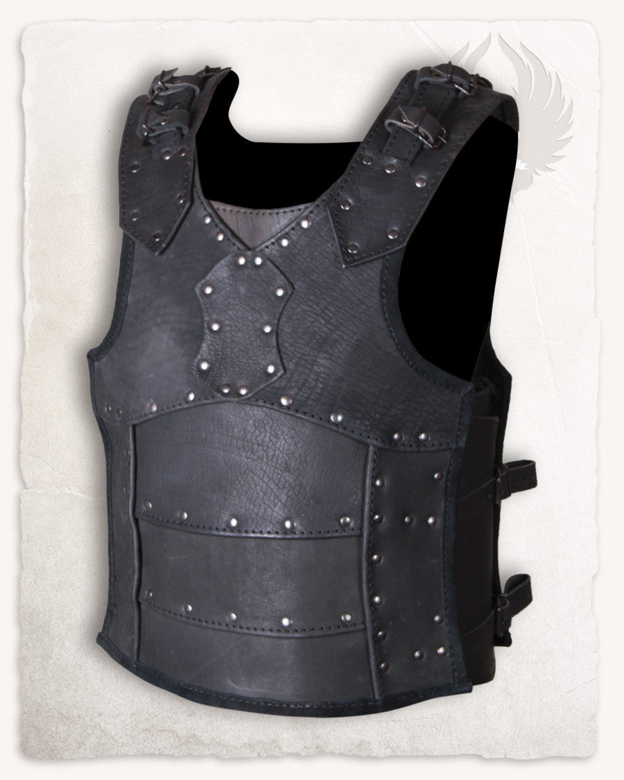 Armadura medieval de cuero modelo Albrecht, color negro