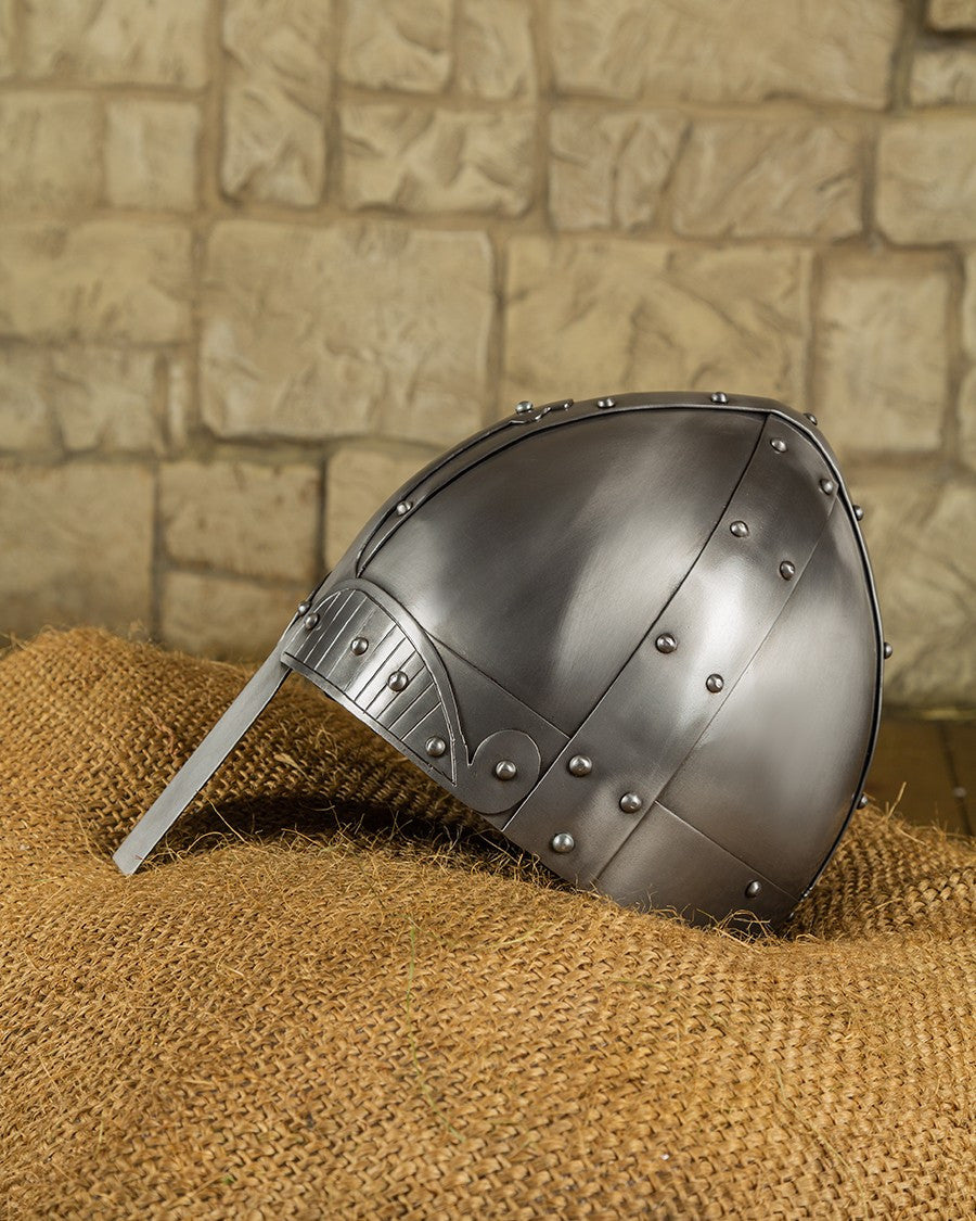 Casco medieval acero pulido modelo Bragi