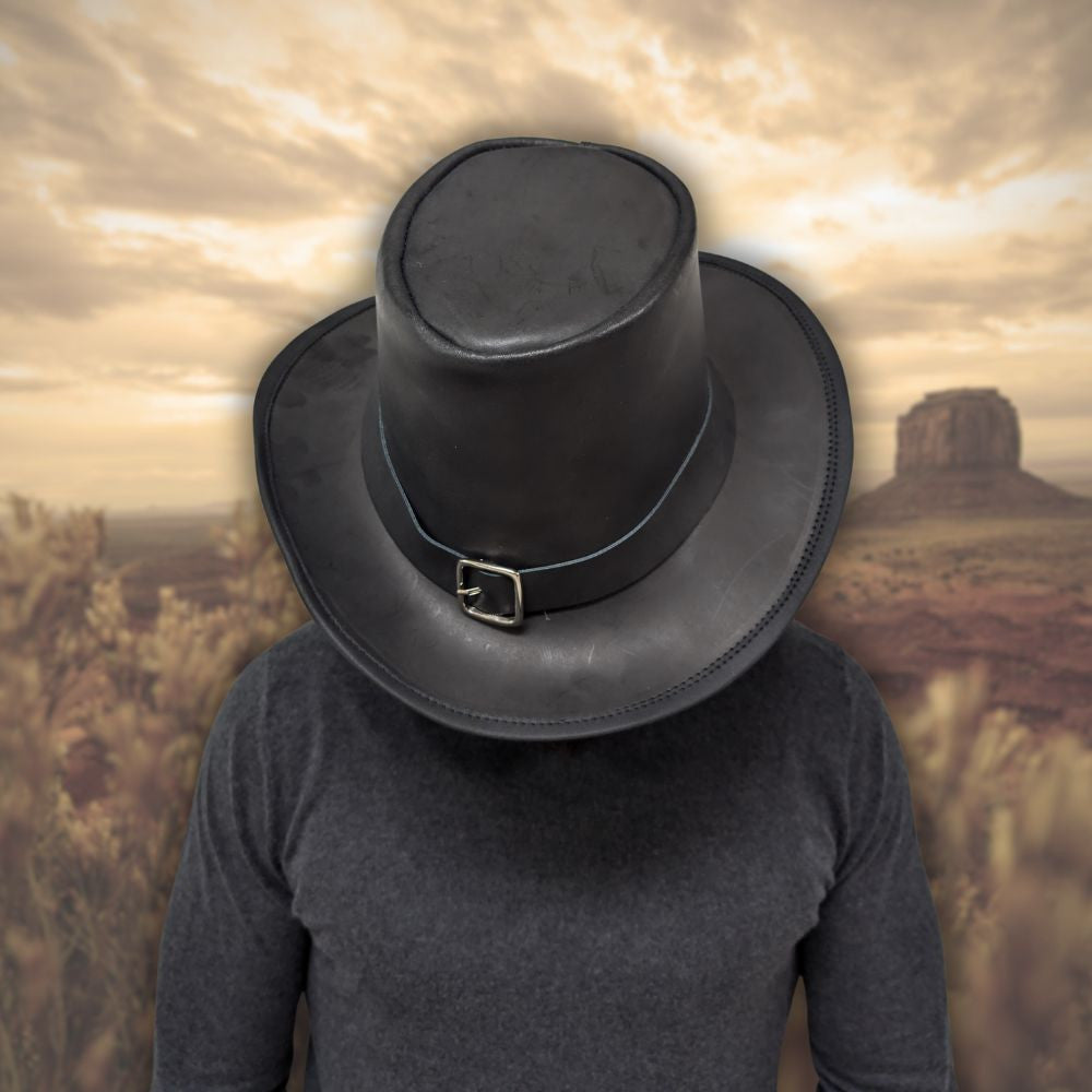 Sombrero de peregrino en cuero negro