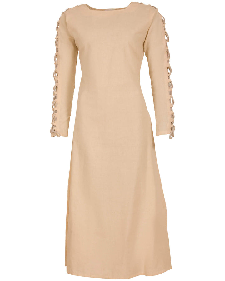 Vestido medieval largo modelo Sunna, color crema