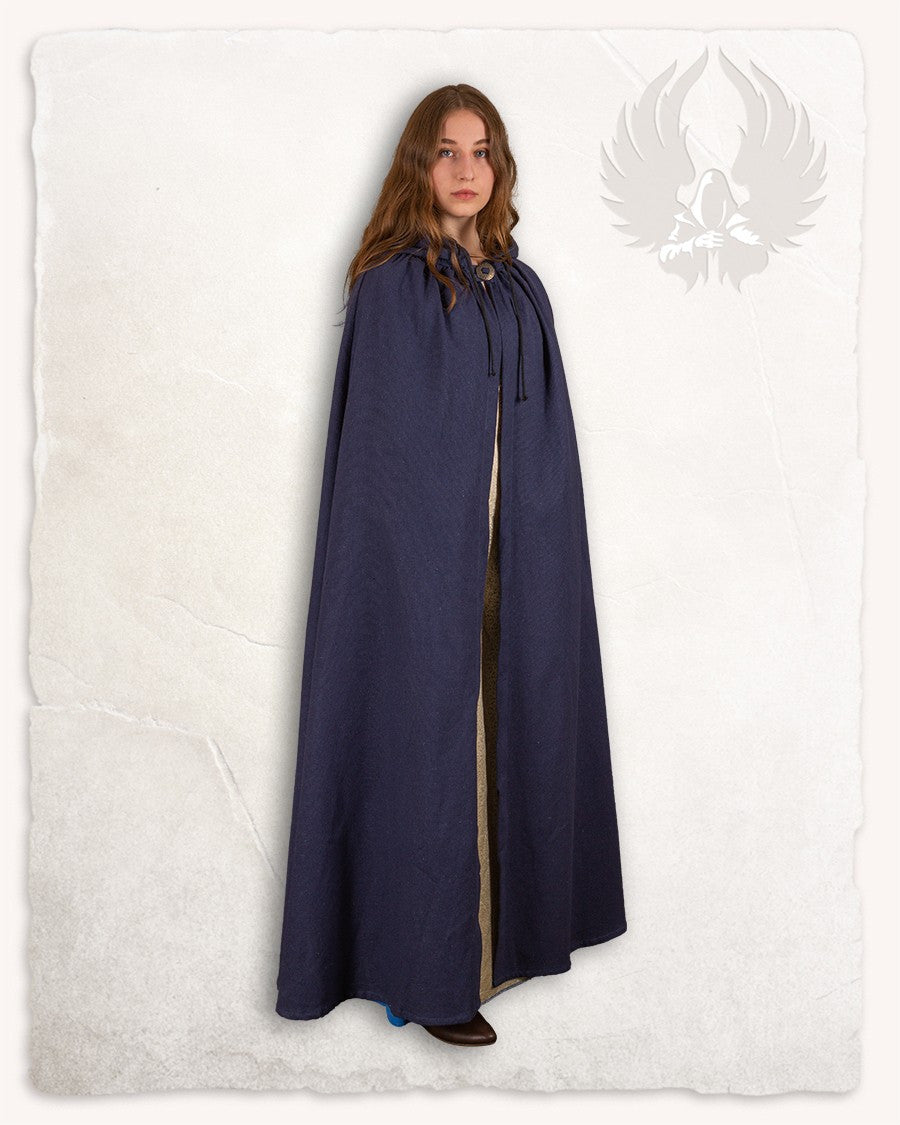 Capa medieval algodón modelo Aaron, color azul