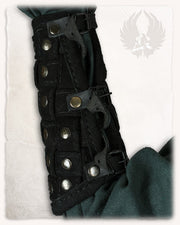 Brazaletes medievales cuero modelo Robert, color negro